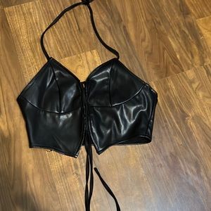 leather crop top